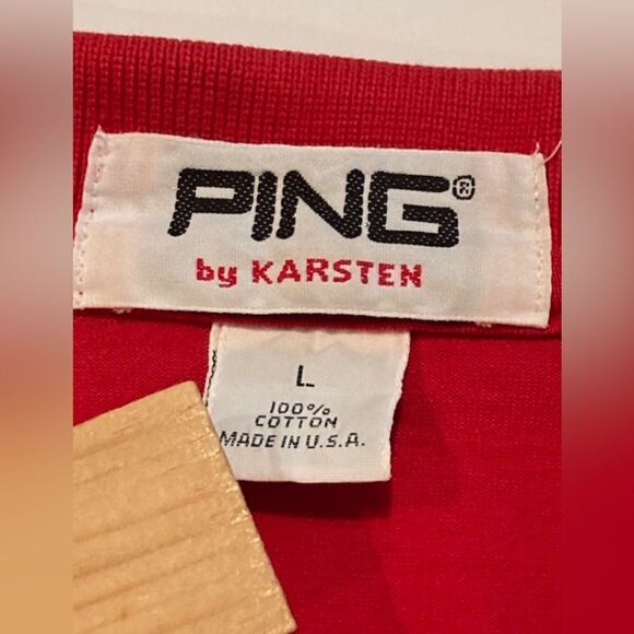 Vintage PING by Karsten Short Sleeve Golf Polo Shirt Ohio State Single Stitch - Picture 5 of 16